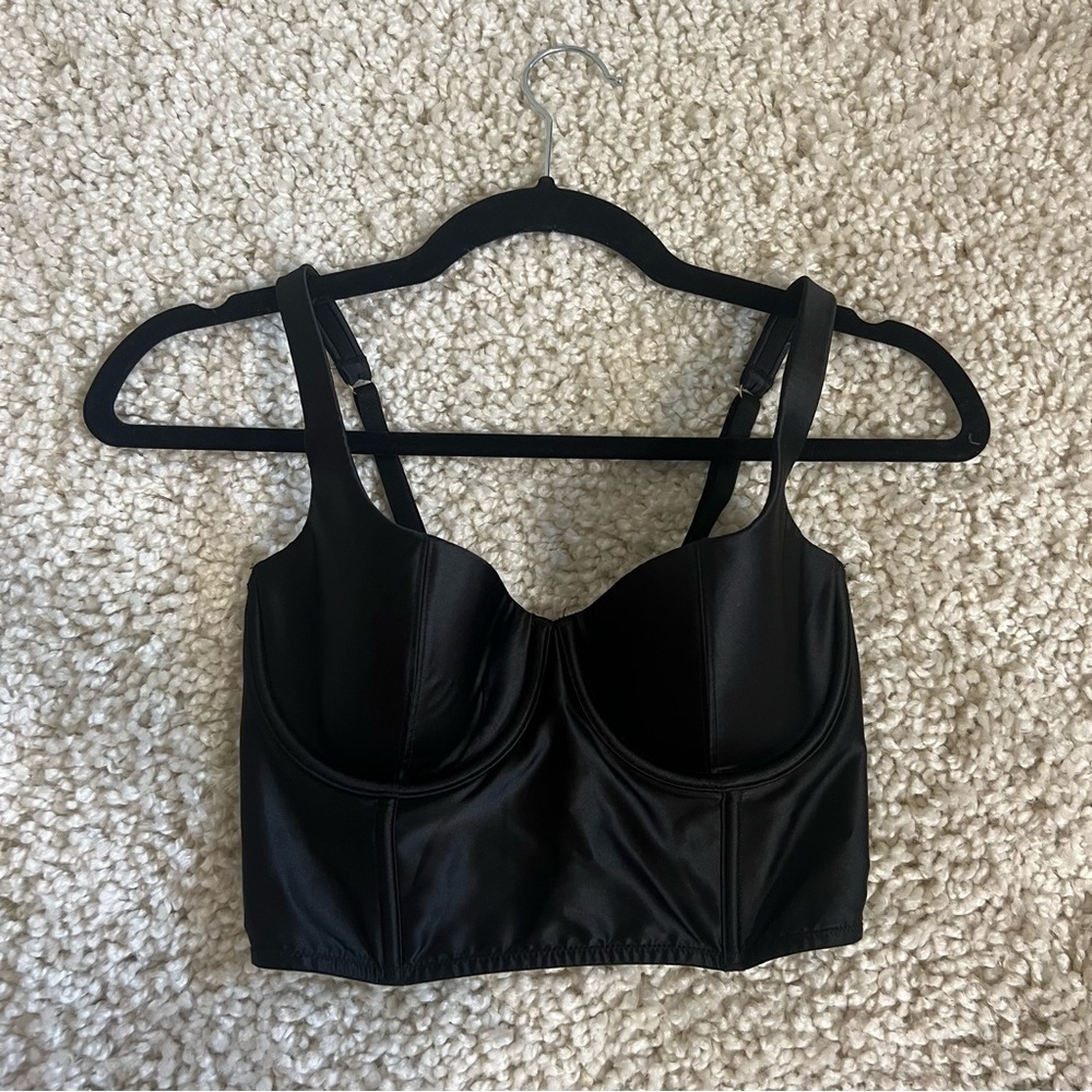 Victoria’s Secret black satin corset top